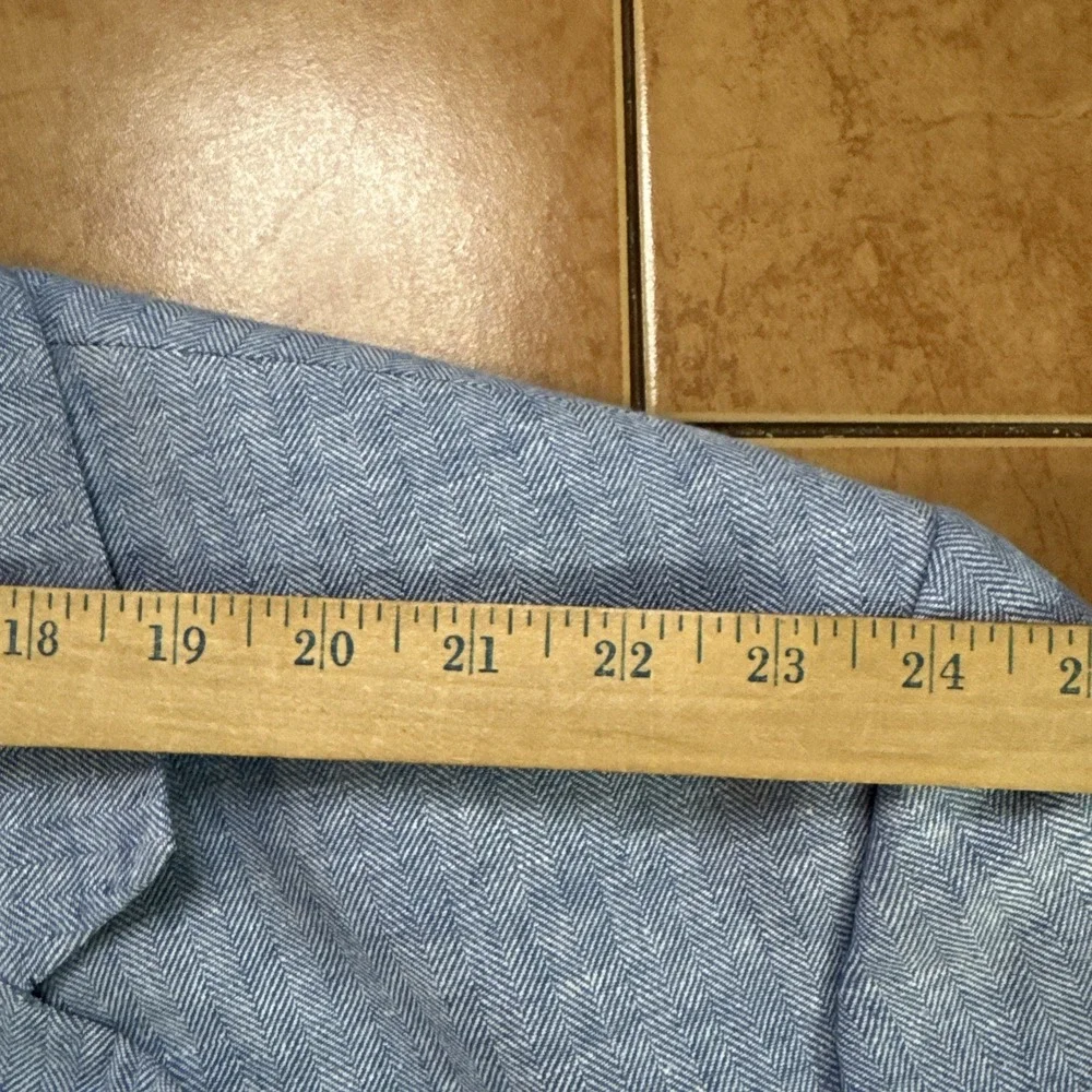 Stafford Jacket 60R Big & Tall Jacket Blue Herringbone Linen Cotton Sport Coat